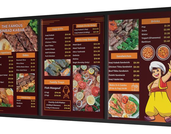 Menu designed for Sinbad Restaurant